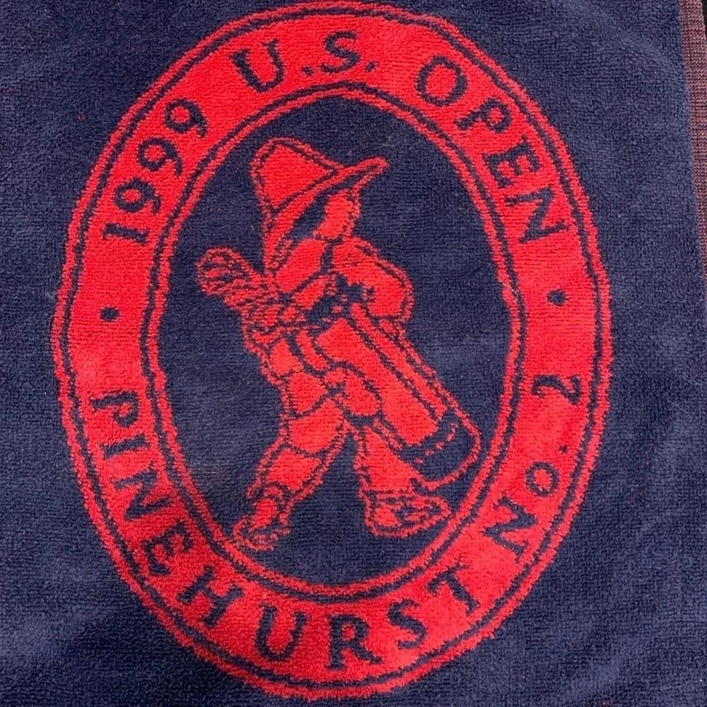 Vintage 1999 US Open Pinehurst No. 2 Golf Towel USGA Member Red/Blue